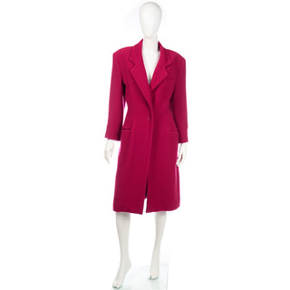 Gianfranco Ferre Vintage Raspberry Red Wool Coat size 42