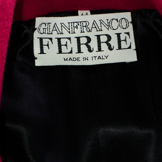 Gianfranco Ferre Vintage Raspberry Red Wool Coat Italy