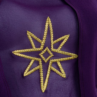 1980s Gianni Versace Purple Silk Chiffon Embroidered Top & Jodhpurs Outfit
