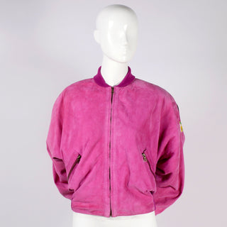 Gianni Versace Pink Suede Silk bomber jacket