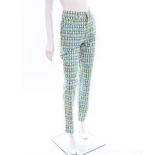 1990s Versace Jeans Couture Stylized Olive Print Pants Size 29
