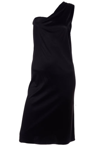 Gianni Versace Couture Vintage Black One Shoulder Dress