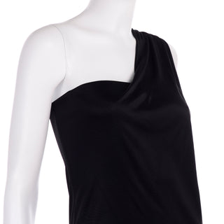 Gianni Versace 1998 Couture Vintage Black One Shoulder Dress