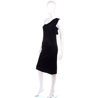 Gianni Versace Couture Vintage Black One Shoulder Dress Medusa 1998