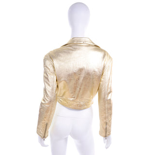 F/W 1994/95 Gianni Versace Embossed Gold Leather Moto Jacket