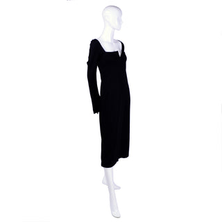 Long sleeve black vintage dress by Versace