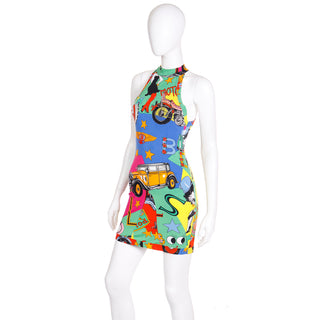 1991 Gianni Versace Jeans Couture Betty Boop Pop Art Colorful Print Dress