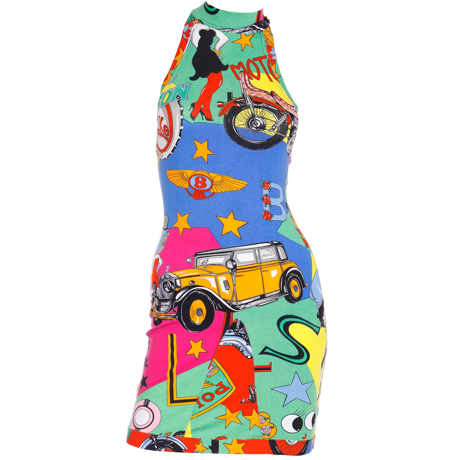 Gianni Versace Jeans Couture 1991 Betty Boop Pop Art Dress Modig Gianni Versace Jeans Couture 1991 Betty Boop Pop Art Dress Modig