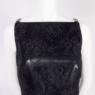 Gianni Versace Couture 1996 lace overlay black dress