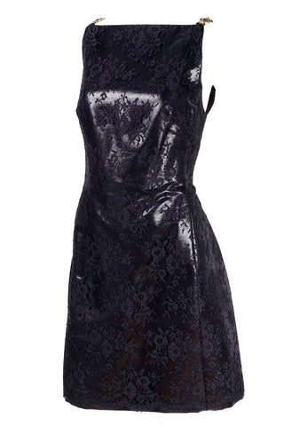 Black Lace Metallic Gianni Versace Fall Winter 1996 Dress