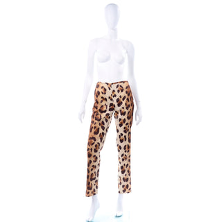 1990s Gianni Versace Couture vintage leopard cheetah print pants