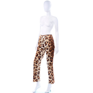 Shop Modig Gianni Versace Couture vintage leopard cheetah print pants