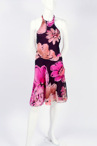 Vintage Gianni Versace Couture silk flower dress