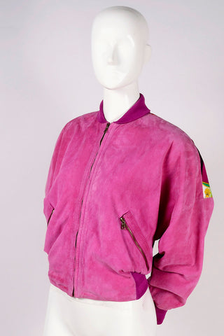 Gianni Versace Reversible Pink Suede Silk bomber jacket
