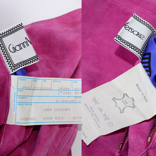 Gianni Versace Reversible Pink Suede Blue Silk bomber jacket