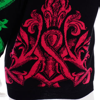 Gianni Versace Vintage Baroque Design Multi Color Sweater Wool