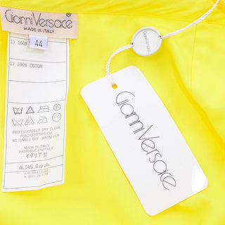 1980s Gianni Versace Yellow Skirt Deadstock NWT