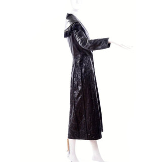 Vintage long leather coat by Gianni Versace