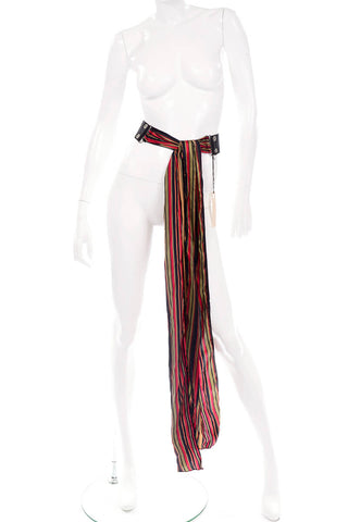 Giorgia G. Colorful Striped Silk Scarf Belt