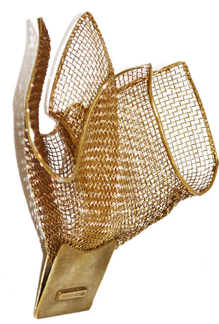 Giorgio Armani rare vintage brooch gold mesh handkerchief SOLD - Dressing Vintage