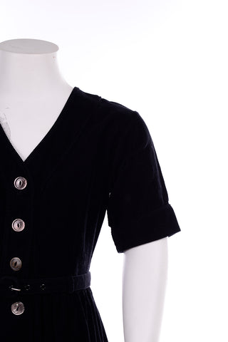 Vintage Girls Youngland Fine Rale Black Corduroy Childs Dress