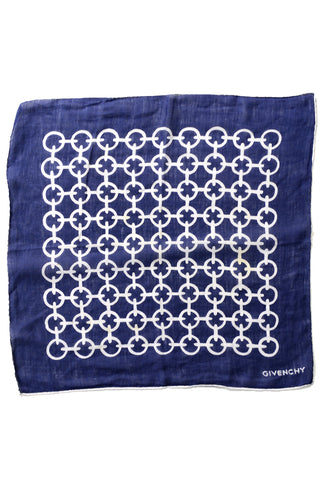 Givenchy Navy Cotton Scarf or Handkerchief