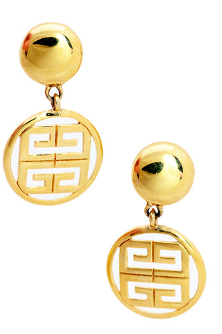 Givenchy Vintage Gold Drop Logo Earrings