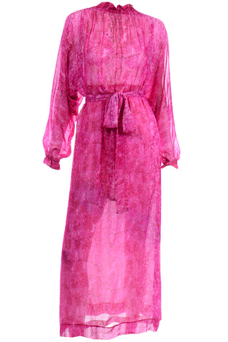 Vintage Givenchy Nouvelle Boutique 1970s Pink Silk Low Back Dress