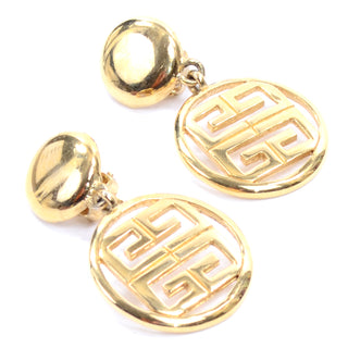 80s Givenchy Vintage Gold Drop Logo Earrings