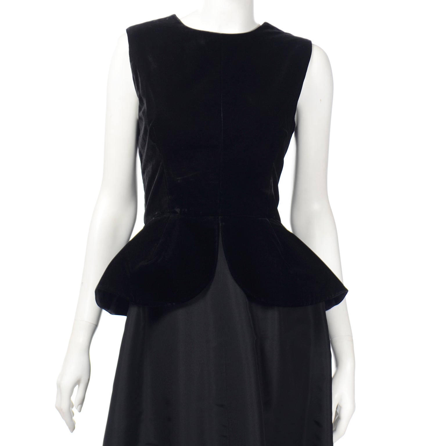 Vintage Couture Givenchy Dress Black Velvet & Taffeta Evening Gown Vintage Couture Givenchy Dress Black Velvet & Taffeta Evening Gown