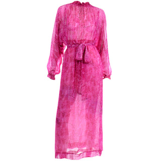RESERVED // 1970s Givenchy Nouvelle Boutique Sheer Pink Silk Low Back Dress
