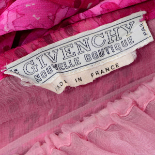 Vintage Givenchy Nouvelle Boutique 1970s Pink Silk Low Back Dress made in France
