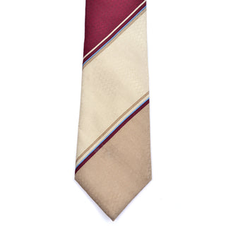 Givenchy vintage silk necktie diagonal stripes diamond relief 