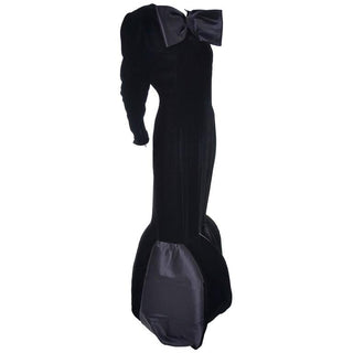 1980's Givenchy Dramatic Black Evening Gown