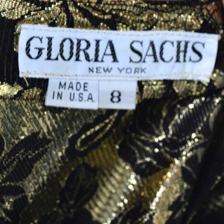 Gloria Sachs New York floral vintage metallic blouse size 8
