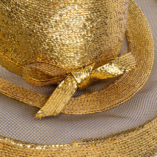 Wide Brim Frank Olive Vintage Gold Straw and Mesh Wide Brim Hat