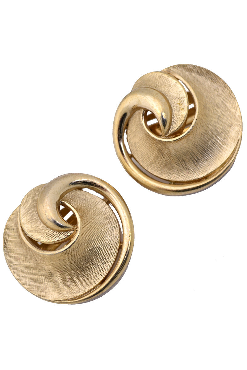 Trifari Vintage Faux Pearl Clip-On Earrings - Gold-Tone Metal Clip