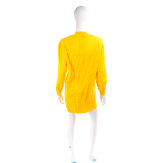 1980s Yellow Gottex Button Down Tunic Top