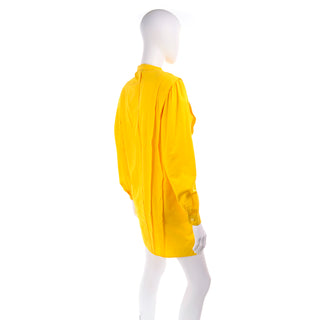 1980s Pleated Gottex Yellow Mini Dress or Top