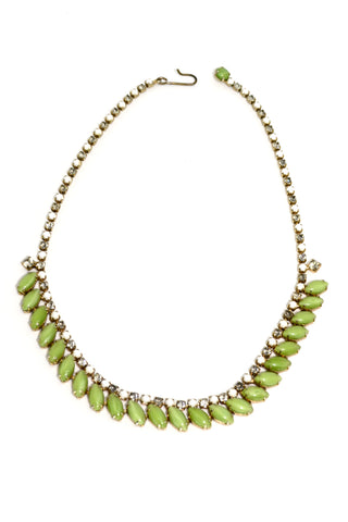 Green moonstone vintage choker necklace