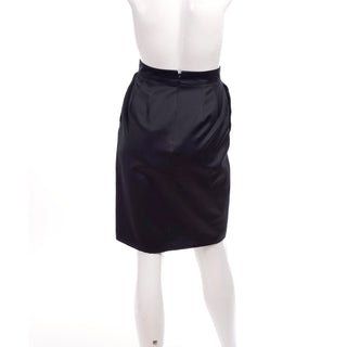 2011 Gucci Black Pencil Skirt W Gold Buckles & Leather Tassels Deadstock