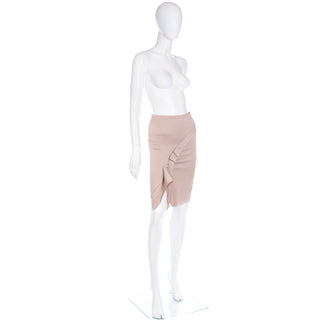 2000s Tom Ford For Gucci Light Pink Asymmetrical Skirt Size 38