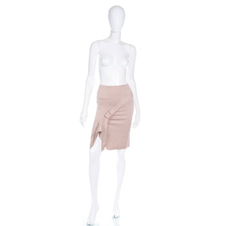 2000s Tom Ford For Gucci Light Pink Asymmetrical Skirt XS