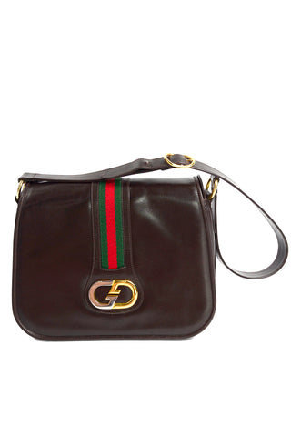 1979 Vintage Brown Leather Gucci Handbag Shoulder Bag