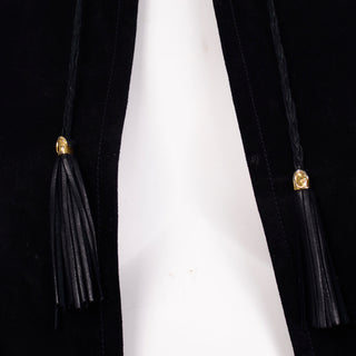 1970's vintage Gucci suede suit with black leather tassels