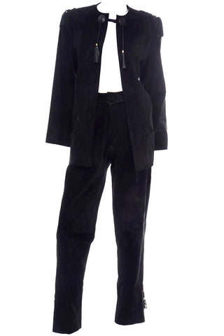 1970s Gucci Black Suede Pantsuit