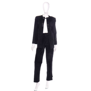 Vintage Gucci black suede pant and jacket ensemble