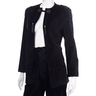 Gucci western black suede vintage pant suit 