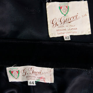 1970's G. Gucci label with Gucci black silk lining