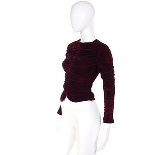 1999 Tom Ford for Gucci Vintage Rouched Red Velvet  Top